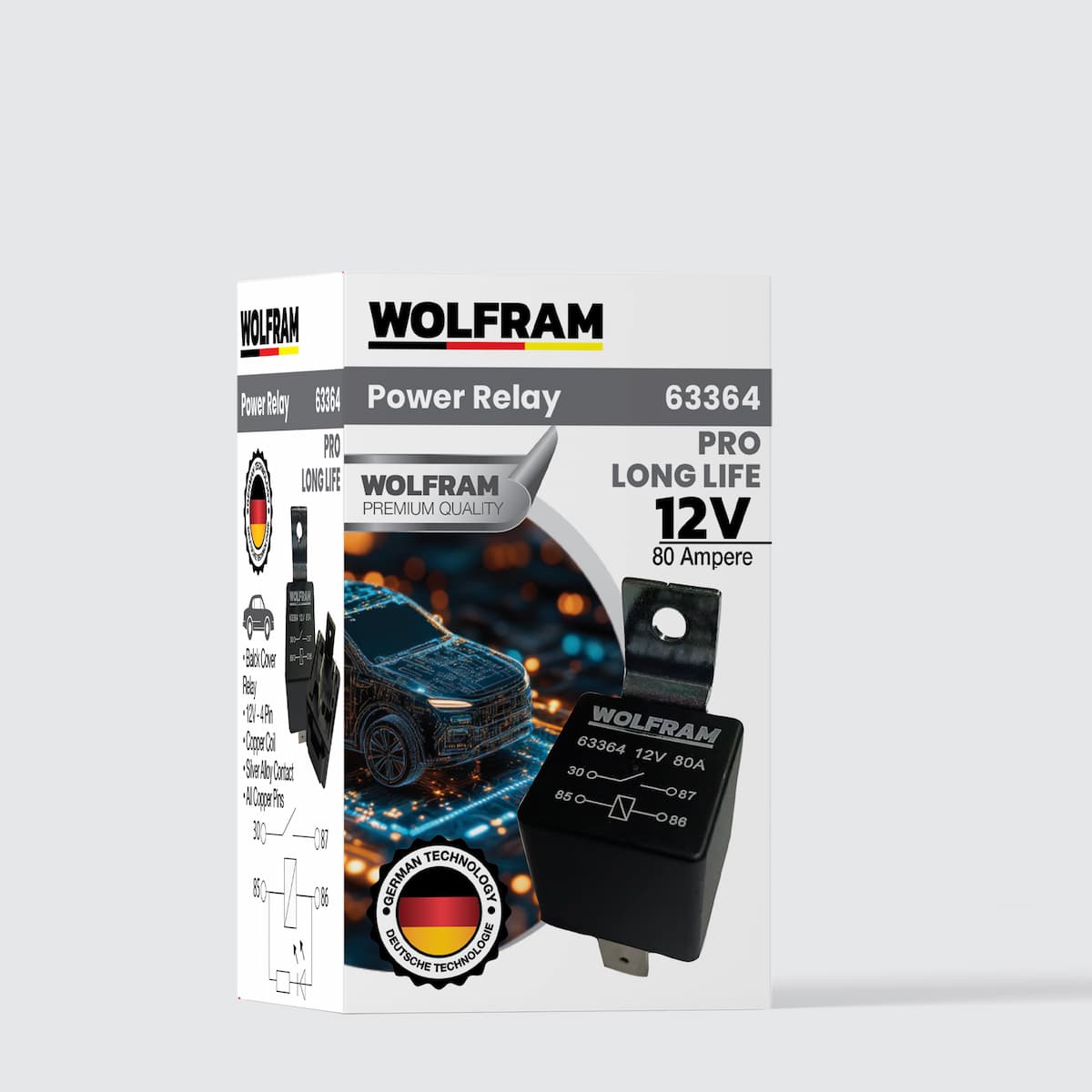 Double Platinum 4-Pin Pro Long Life Relay 12V 80A