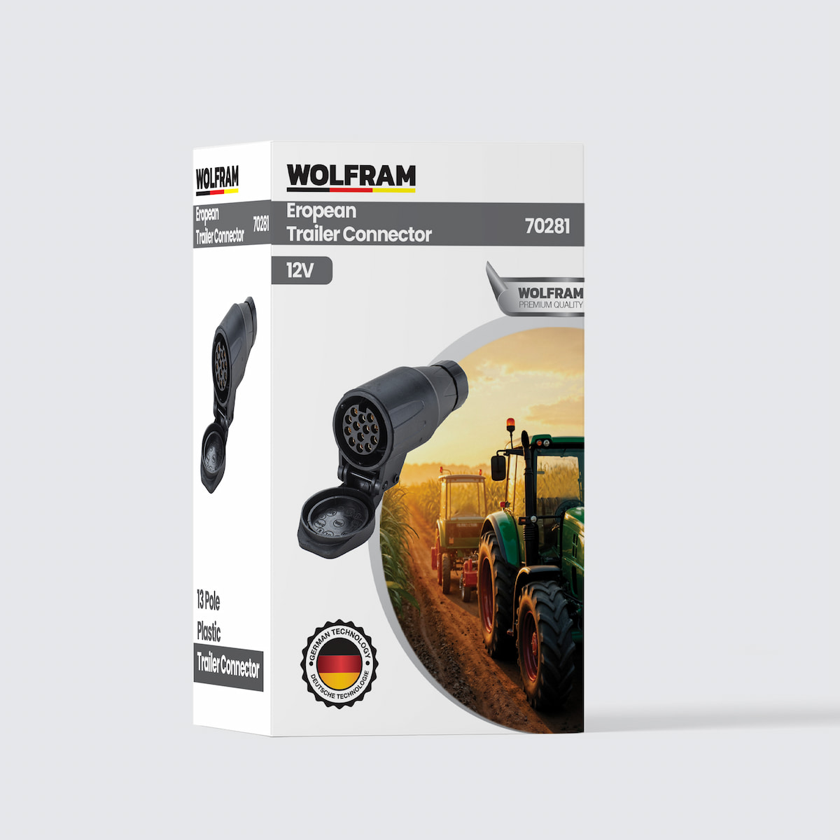 13-pin European Type Plastic Trailer Plug Male