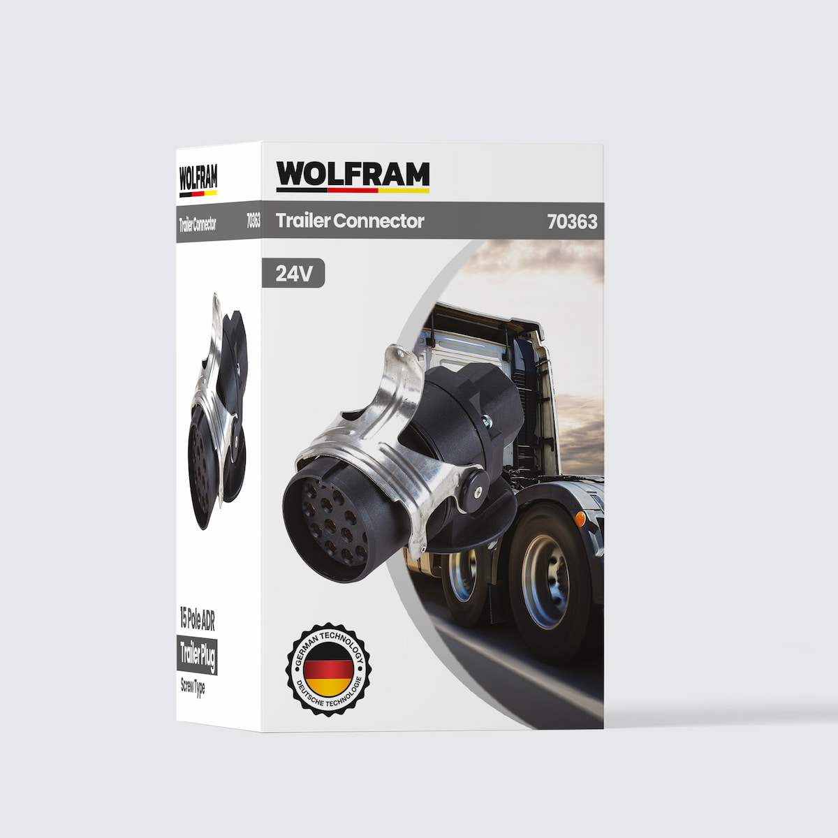 15-pin Truck Semi-Trailer ADR Trailer Plug Screwed Male