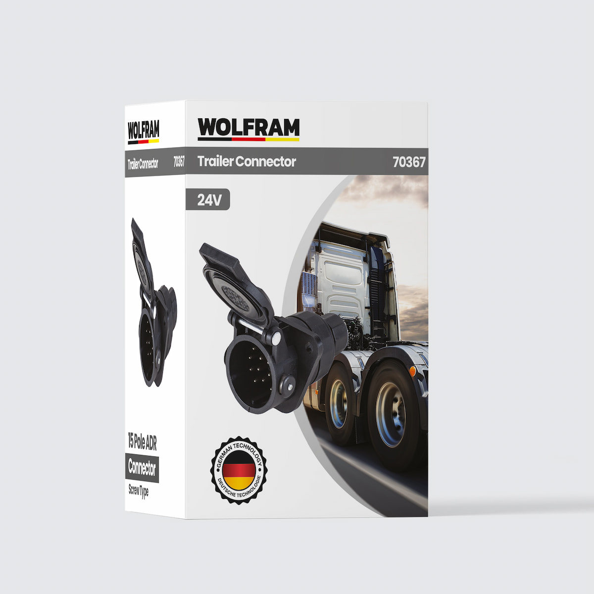 13-pin European Type Plastic Long Nut Trailer Plug Female