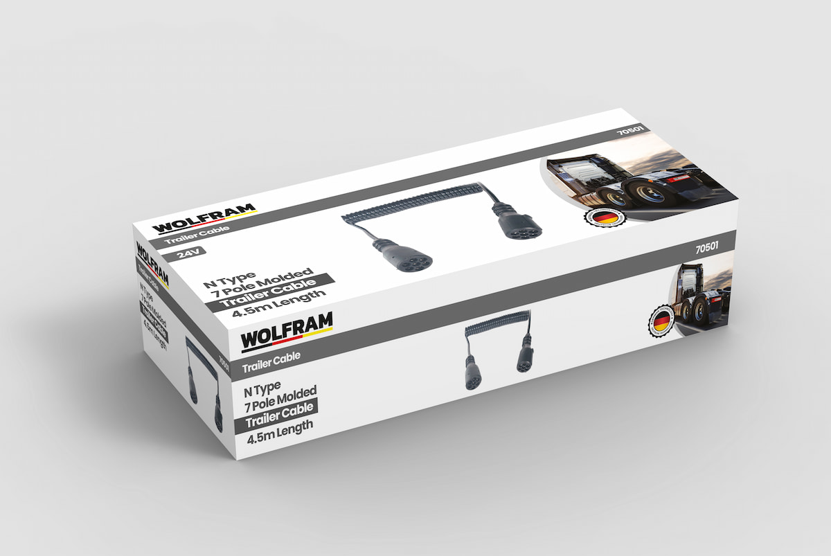 7-pin N Type Truck Semi-Trailer Cable - Black Injection Molding