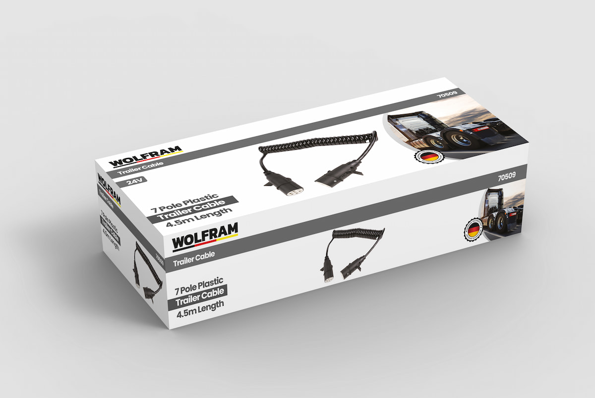 7-pin S Type Truck Semi-Trailer Cable - White Plug Replaceable