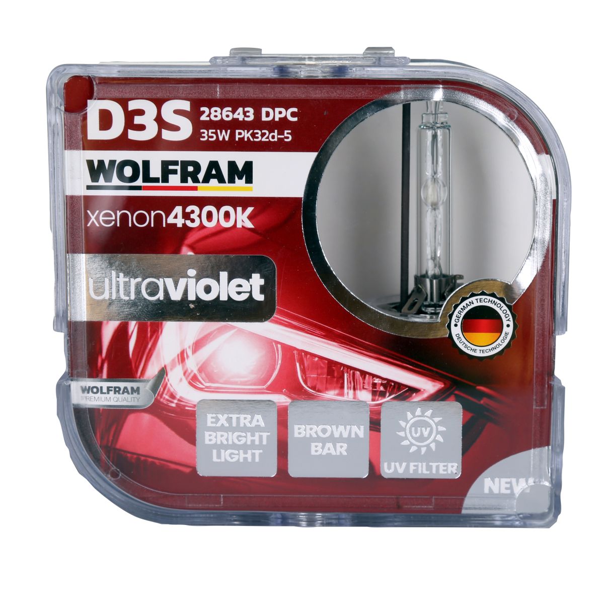 D3S Xenon Bulb 4300K Ultraviolet Blue Glass 12V 35W