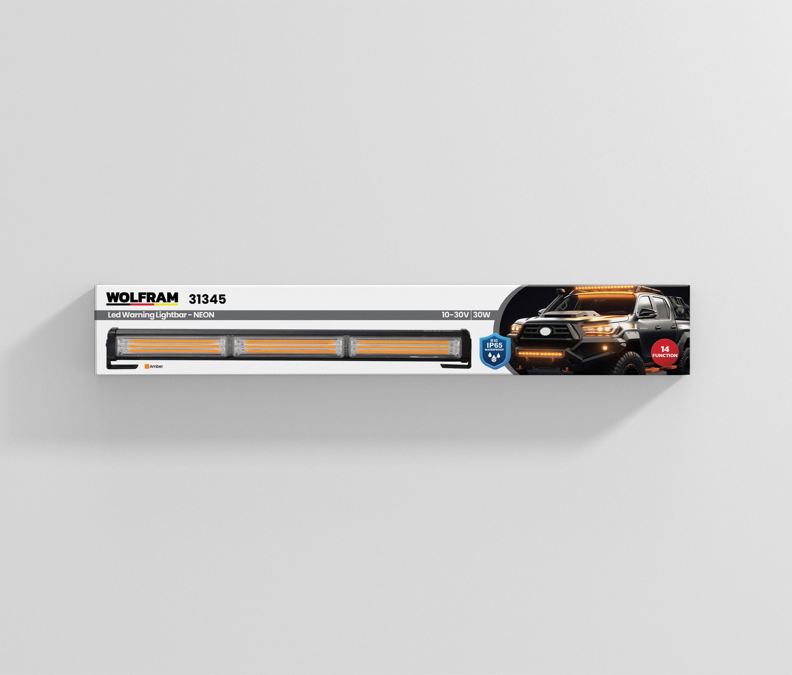 LED Warning Lamp NEON 14 Functions 45 cm 10/30V E-Certified 30W