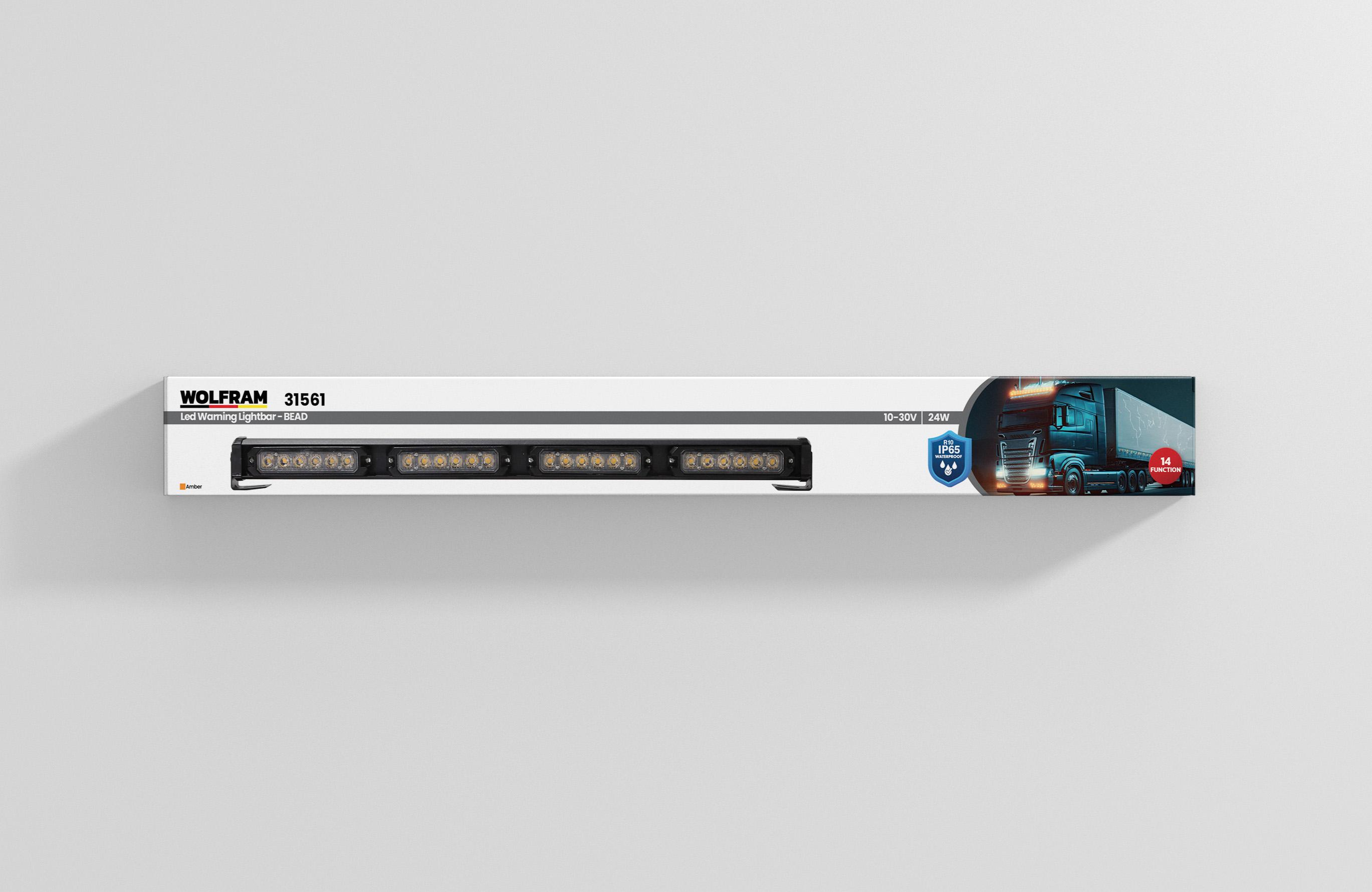 LED Warning Lamp Round Module 14 Function 61 cm 10/30V E-Certified 24W
