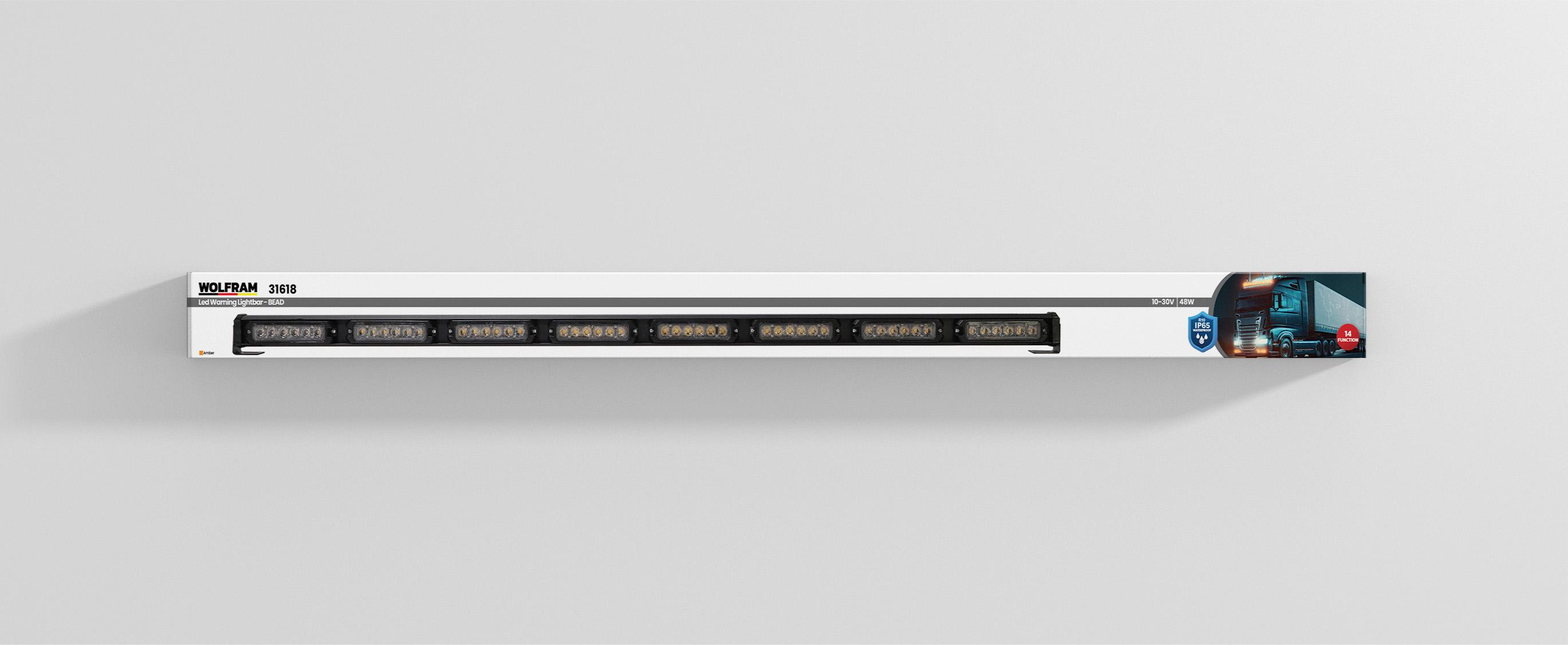 Led Warning Lamp Round Module 14 Function 118 cm 10/30V E-Certified 48W