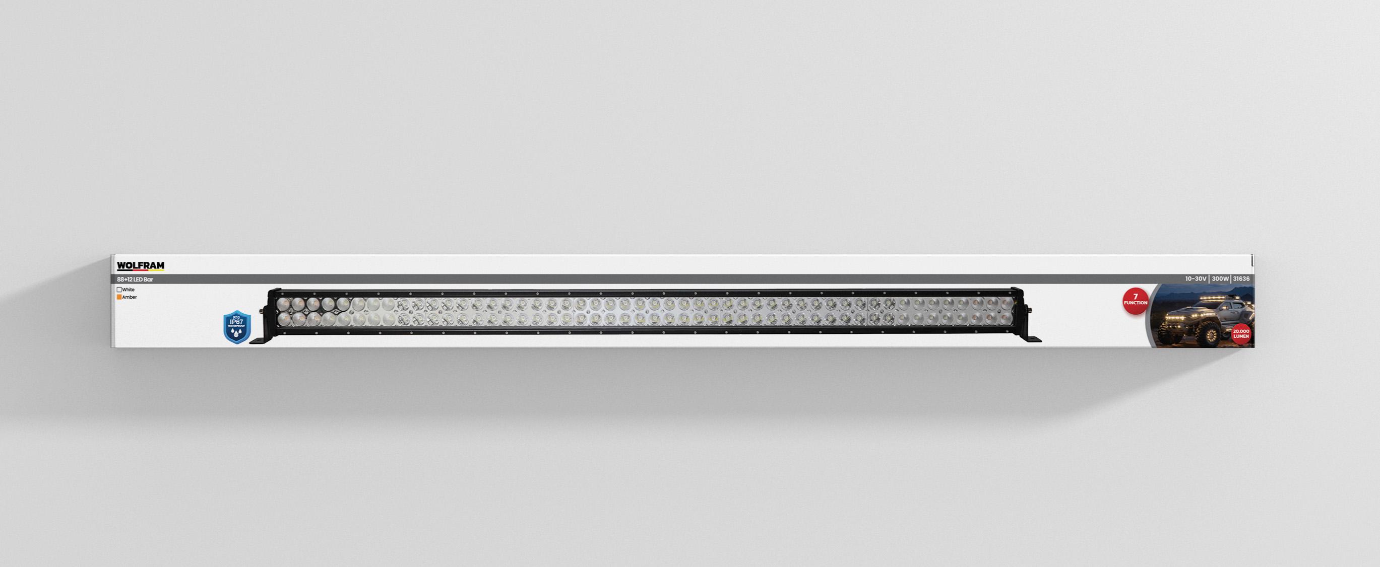 Led Bar White Light + Amber Light 7 Function Strobe 137 cm 12/24V E-Certified 300W