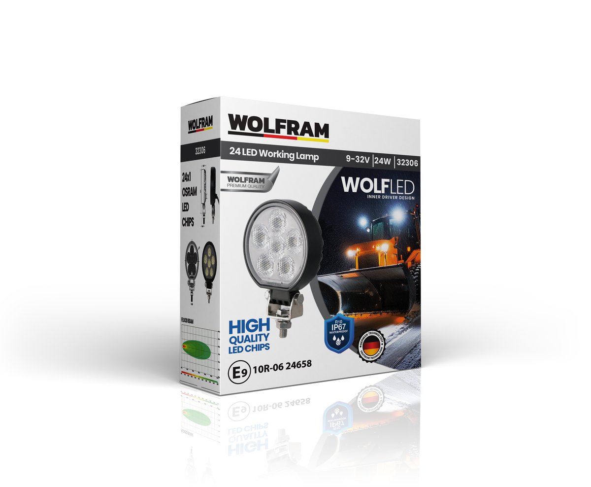 Wolfram Wolf Series 32306 Work Lamp Round Midi 2040 Lumens Flood