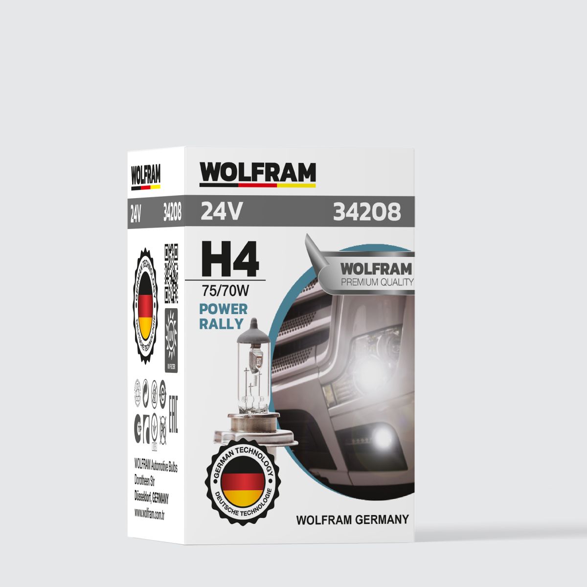 H4 Bulb Standard Light with P45T Socket 24V 75/70W