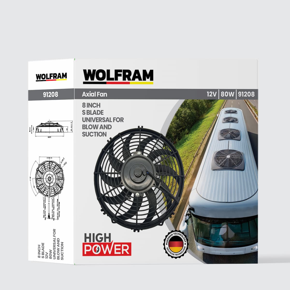 Axial Fan 8 Inch S Blade