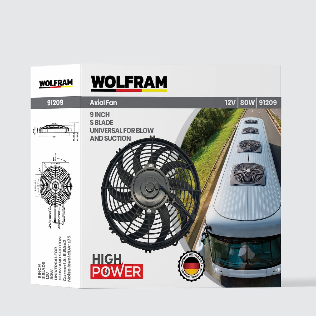 Axial Fan 9 Inch S Blade