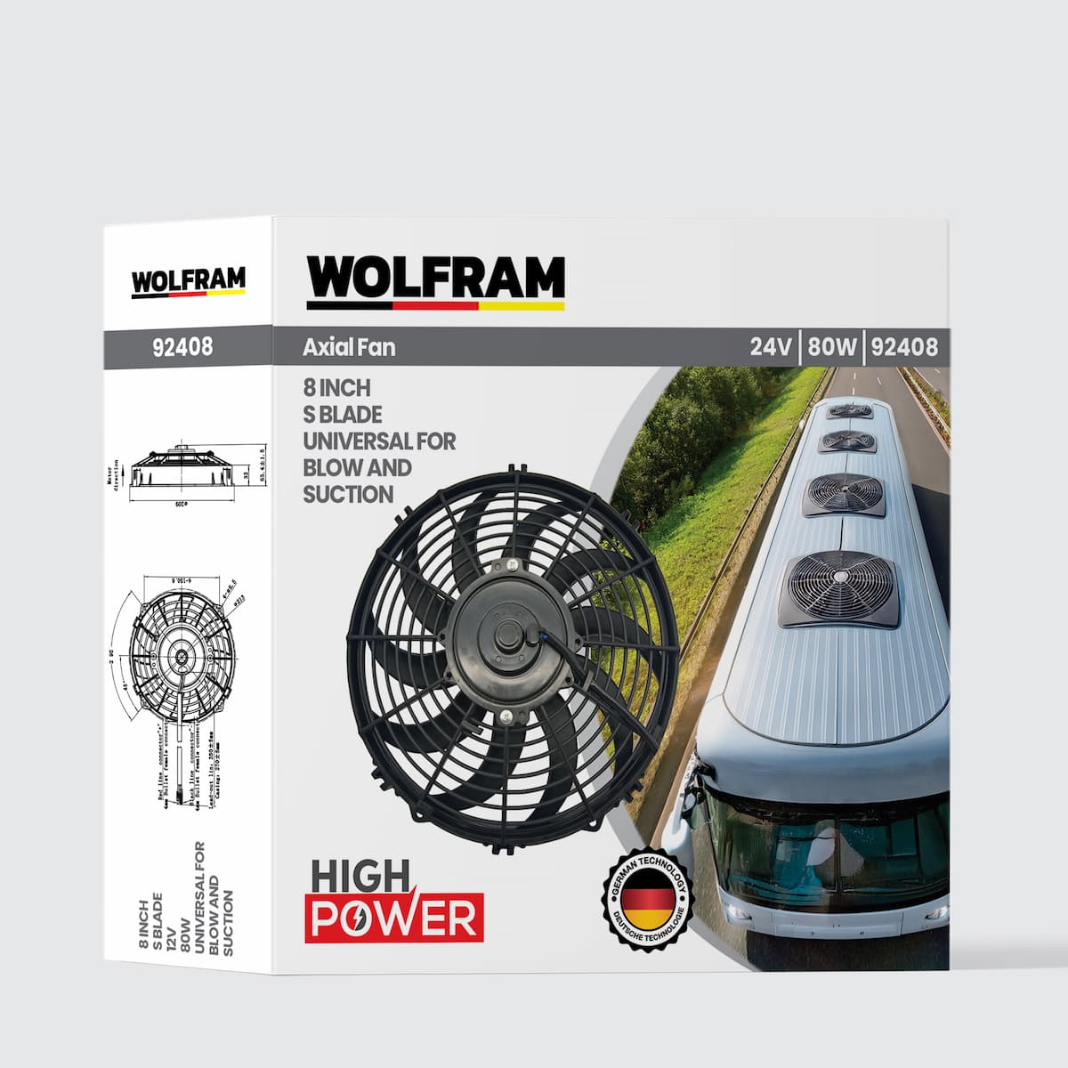 Axial Fan 8 Inch S Blade