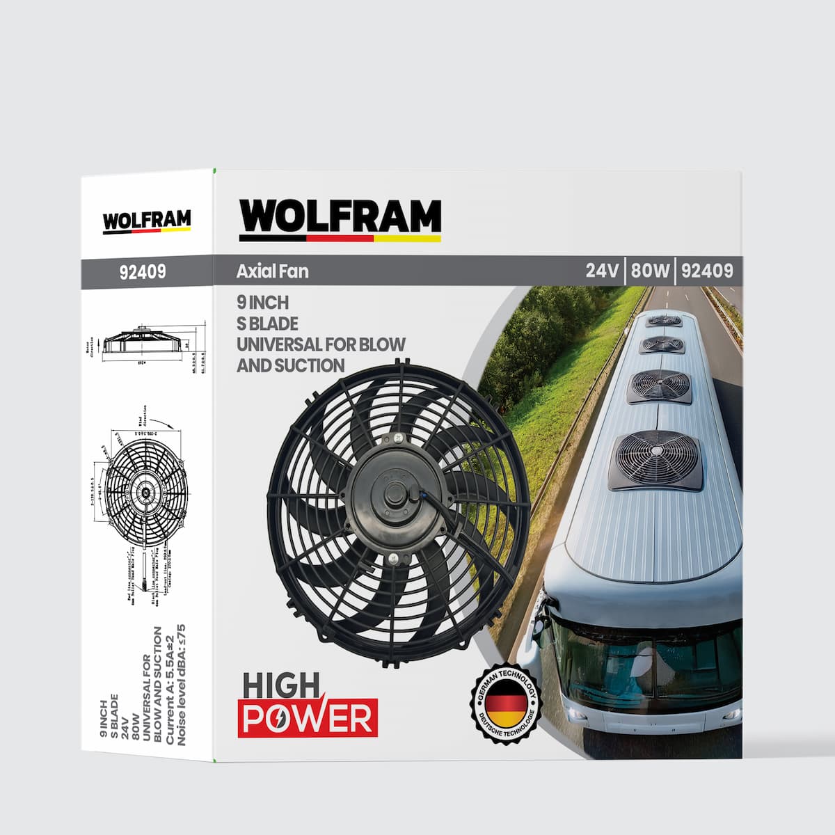 Axial Fan 9 Inch S Blade
